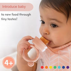 Silicone Baby Fruit Food Feeder Pacifier & Breastmilk Popsicle Freezer Molds, Baby Food Storage Containers Breast Milk Ice Cubes for Baby Teething & Infant Self Feeding Blue (Muted 1)