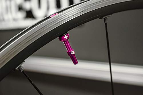 Muc-Off 20165 Iridescent Tubeless Presta Valves, 60mm - Premium No Leak Bicycle Valves With Integrated Valve Core Removal Tool