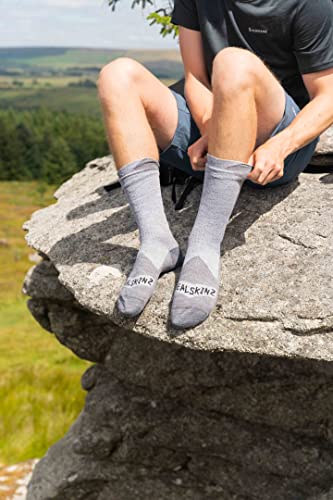 SEALSKINZ Mens Walking Thin Mid Socks, Grey/Grey Marl, L EU