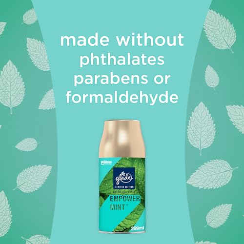 Glade Automatic Air Freshener Refills, Room Spray & Odour Eliminator, Empower Mint, Pack of 4 (4 x 269ml)