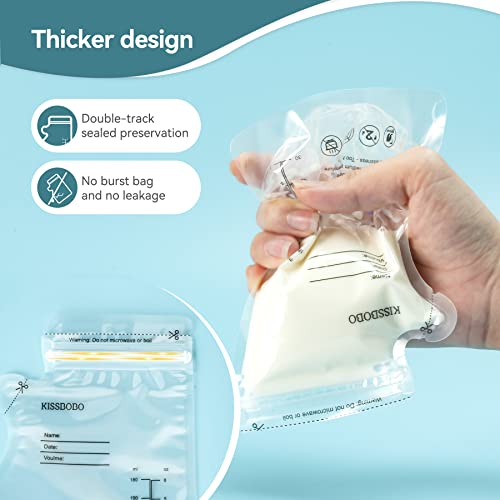 Breast Milk Storage Bag, 40PCS Milk Storage Bags Breastfeeding 180ML w/Pour Spout for Freezer, Milk Catchers w/Temperature Sensing Feature, Ready-to-Use,Self-Standing, BPA Free