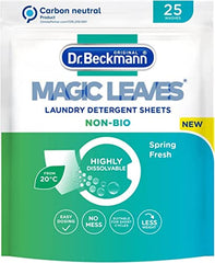 Dr. Beckmann MAGIC LEAVES Laundry Detergent Sheets NON-BIO   Convenient and pre-dosed laundry detergent sheets   Dissolvable climate neutral and easy to use   25 sheets