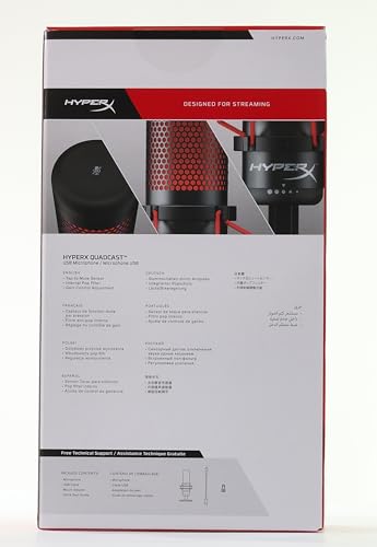 HyperX QuadCast – Standalone Microphone for streamers, content creators and gamers PC, PS4, and Mac, usb