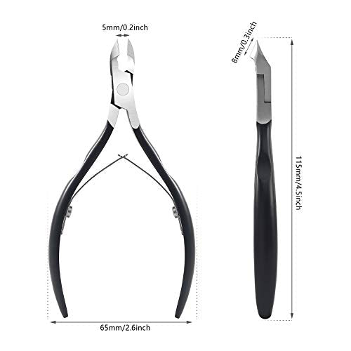 FERYES Cuticle Nippers Professional Stainless Steel Cuticle Trimmer, Extremely Sharp Cuticle Cutters Remover Scissors Pedicure Manicure Nail Matt Balck