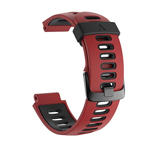 NotoCity Forerunner 735XT/235 Strap Replacement Watch Band Silicone Sports Strap for Garmin Forerunner 235/230/620/630/735XT(red, black buckle)