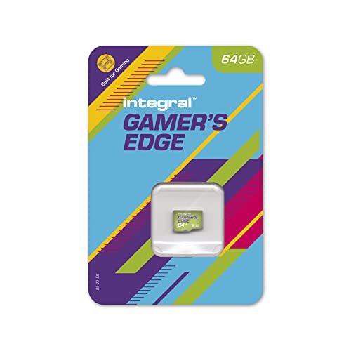 Integral 64GB Gamer's Edge Micro SD Card for the Nintendo Switch Load and Save Games Fast, Store Games, DLC & Save Data, Built for the Nintendo Switch, Switch Lite & Switch OLED To Give You The Edge