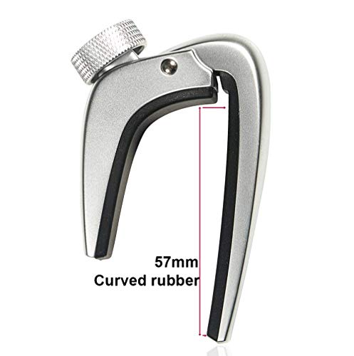 WINGO 6 String Steel Guitar Capo with Micro Tension Adjustment Knob for Acoustic Electric Guitars - Silver