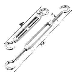 TooTaci Turnbuckle Hook and Hook 10pcs,M5 Turnbuckle Wire Tensioner,304 Stainless Steel Wire Rope Tensioner,Heavy Duty Cable Tensioner,for Garden Wire,Fence Wire Tensioner,Outdoor Hanging