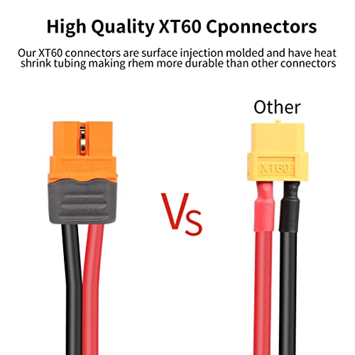 YACSEJAO Solar to XT60i Charging Cable 12AWG 1.5M Solar Plug to XT60 Socket Solar Connector to XT60i-F Solar Panel Cable for RV Portable Power Station Lipo Battery