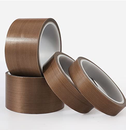 Qrity 2 PCS High Temp Tape 20mm x 10m, PTFE Tape, Teflon Tape, High Temperature Adhesive Tape, Thickness 0.18 mm, for Vacuum Sealer Machine, Hand or Impulse Sealer, Heat Resistant Up to 300℃