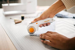 Fiskars Trigger Rotary Cutter, With Blade, 45 mm, For Right and Left-handed Users, Orange/White/Grey, 1003910