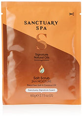 Sanctuary Spa Salt Body Scrub, Natural Sea Salt, Body Exfoliator Vegan and Cruelty Free, 60g Sachet, Orange