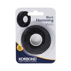 KORBOND Hemming Web 20m x 2cm – Iron On - NO Sewing Required - Black