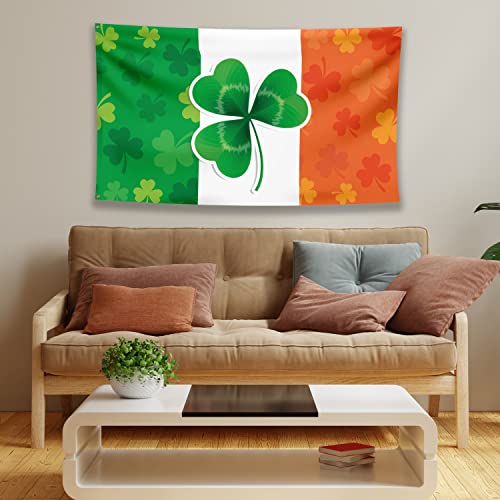 Irish Flag for St Patricks Day – Ireland Flag - St Patrick’s Day decorations – Double-sided Digital Print - 110Den Thick polyester - Double Seam - 2 brass eyelets, large 5ft x 3ft