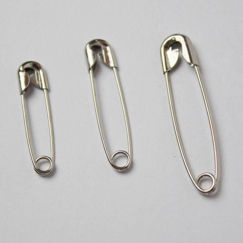 JKG® 50 x SAFETY PINS Assorted Sizes - Small Medium Large Safety Pins For Clothes - Perfect for Arts Crafts Sewing Hemming Textile Fabric Baby Clothing - Strong Nickel Plated Craft Pins