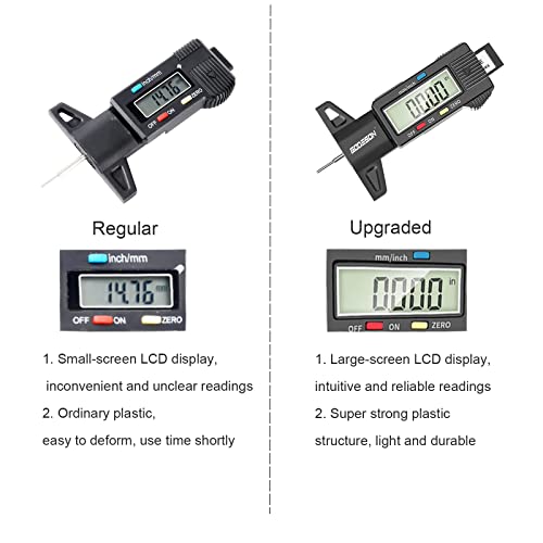 GODESON Digital Tyre Tread Depth Gauge UK,0-25.4 Mm Inch Tyre Guage Digital with Large LCD Display and Tire Tread Depth Measuring tool for Cars,Trucks,Moto