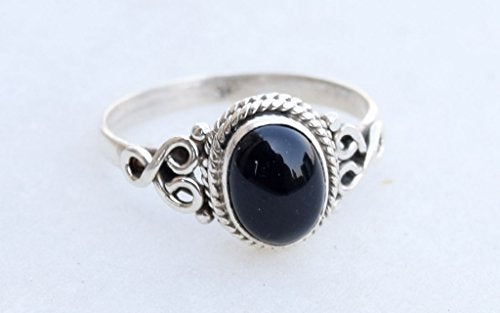 Black Onyx Stone Ring 925 Sterling Silver Statement Ring For Women Size UK N Natural Gemstone Ring Handmade Ring Christmas Gifts Ring Jewelry