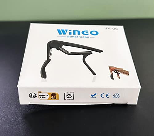 WINGO Guitar Capo for Acoustic and Electric Guitars with 5 Picks for Free, Black