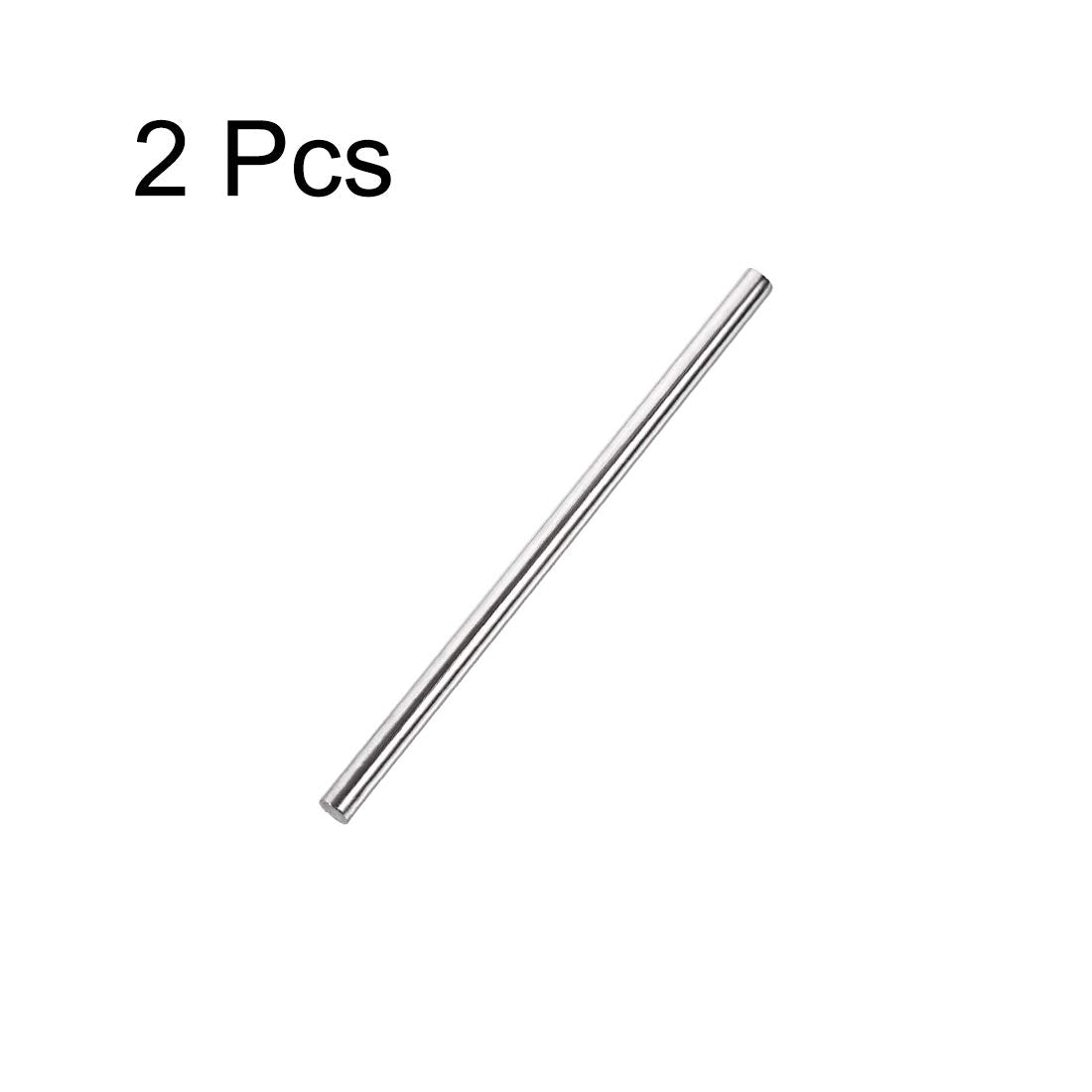 sourcing map 5mm x 100mm 304 Stainless Steel Solid Round Rod for DIY Craft - 2pcs