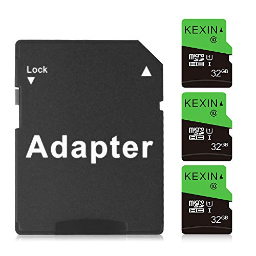 KEXIN Micro SD Card 32GB 3 Pack MicroSDHC Memory Card Class 10 High Speed Card Micro SD 32 GB UHS-I TF Card, C10, U1, SD Adapter Include