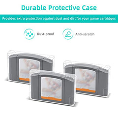 Mcbazel LOT 10 Clear Case Sleeve Protector for Nintendo N64 Games Cartridge (Set of 10)