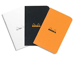 RHODIA 119158C - Orange Piqué Notebook - 7.5 x 12 cm - Small Squares - 48 pages - White Clairefontaine Paper 80 g/m - Soft, resistant and waterproof coated card cover - Classic