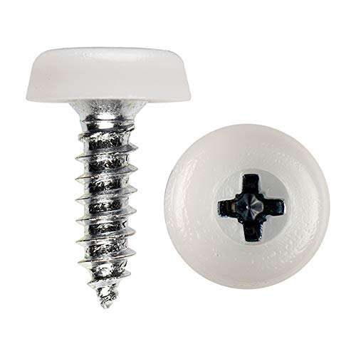 BEK-FIX® Number Plate Oversized Screws Plastic Top 2x White 2x Black 2x Yellow