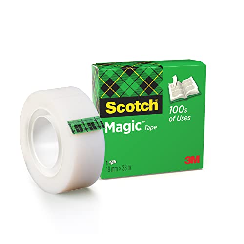 Scotch Magic Invisible Tape - 1 Roll, 19 mm x 33 m - General Purpose Sticky Tape for Document Repair, Labelling & Sealing (Pack of 2)