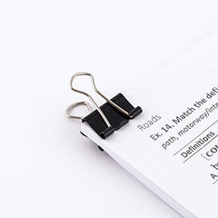 D.RECT Pack of 12 Document Clips   19mm   Box of Multi-Function Paper Clips   Binder Clips   Metal Paper Drawing Clip for Notes   Writing Paper   Clip Office Supplies   Black