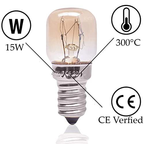 Klass Home (3 Pack) Salt Lamp Bulb   Oven Bulb   Fridge Bulb   Small Screw E14 15W Bulb <300°C Dimmable Incandescent Bulbs Pygmy Bulb for Oven Light Bulb   Himalayan Salt Lamp Light Bulbs   Lava Lamp