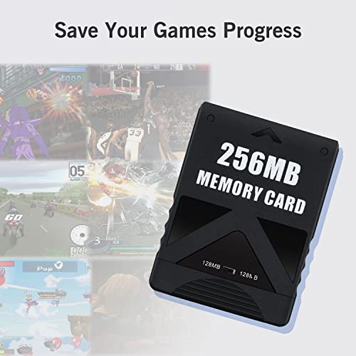 PS2 Memory Card 256MB,Mcbazel Large Capacity 256MB Memory Storage Card for PlayStation 2 PS2/Slim Game Console