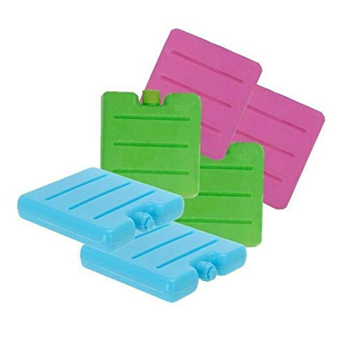 G4GADGET  6 Pack 8CM Freezer Blocks Ice Brick Pack Block Blocks Freezer Cooler Bag Box Travel Picnic