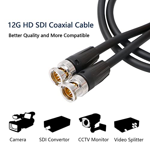 Alvin's Cables BNC Male to Male 12G HD SDI Coaxial Cable for 4K Video Camera 1M