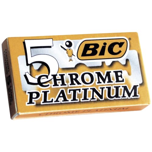 BIC Chrome Platinum Double Edge Safety Razor Disposable Single Blades (100 Pack)