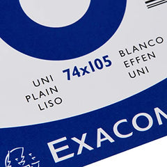 Exacompta - Ref 10500SE - Bristol Plain Record Cards (Pack of 100) - A7 in Size, 205gsm Card, Compatible with Printers - Suitable for Exam Revision & Notes - White