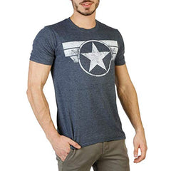 Marvel Men's Captain America Cap Logo T Shirt, Heather Navy, XXL UK