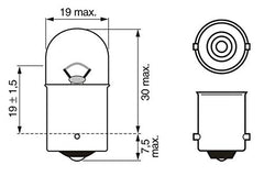 Bosch R5W (207) Longlife Daytime Car Light Bulbs - 12 V 5 W BA15s - 2 Bulbs