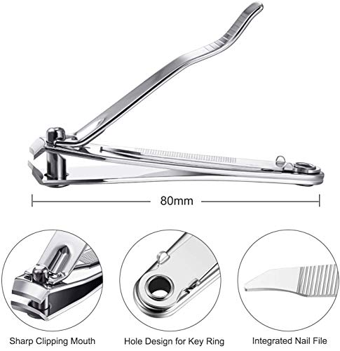 1Pc Heavy Duty Nail Clipper, Stainless Steel Toe Finger Nail Clippers Cutter For Men Women