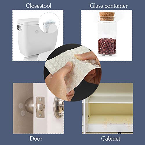 Shintop Rubber Feet Pads,128 Pieces Cupboard Door Stopper Soft Close Dampers Sticky Clear Bumper Pad for Cabinets, Doors,Drawers and Surface Protection(Cylindrical)