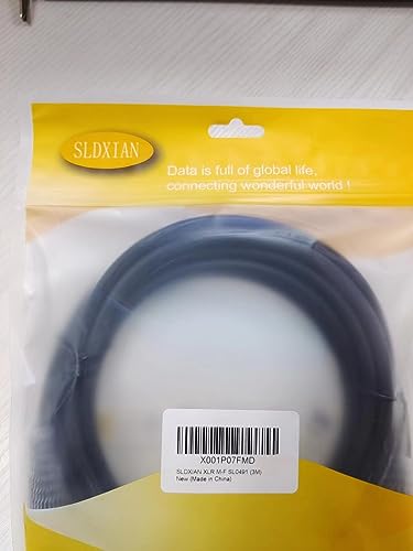 SLDXIAN XLR Cable, XLR Male to Female Microphone Cable for Microphone, Power Amplifier, Sound Console, Sound Speaker (3M)