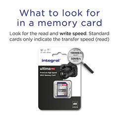 Integral 64GB SD Card 4K Ultra-HD Video High Speed SDXC V30 UHS-I U3 Class 10 Memory Card up to 100MB/s, Color May Vary