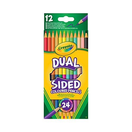 CRAYOLA Dual-Sided Colouring Pencils - Assorted Colours (Pack of 12), Half the Pencil, Twice the Colouring Fun! Ideal for Kids Aged 3and