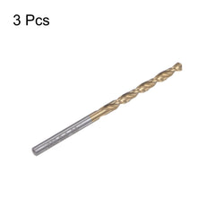 sourcing map 3pcs Twist Drill Bits 3.5mm Titanium Coated (HSS-E) M42 High Speed Steel 8% Cobalt Straight Shank for Stainless Steel Aluminum Alloy Metal