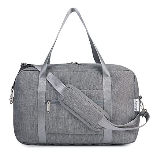 for Ryanair Airlines Cabin Bag 40X20X25 Underseat Foldable Travel Duffel Bag Holdall Tote Overnight Carry on Luggage for Women and Men 20L (Grey)