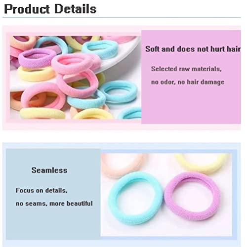 nuoshen 50 Pcs Baby Hair Ties, Assorted Colors Elastic Mini Hair Ponios Ponytail Holders Hair Accessories for Girls Kids