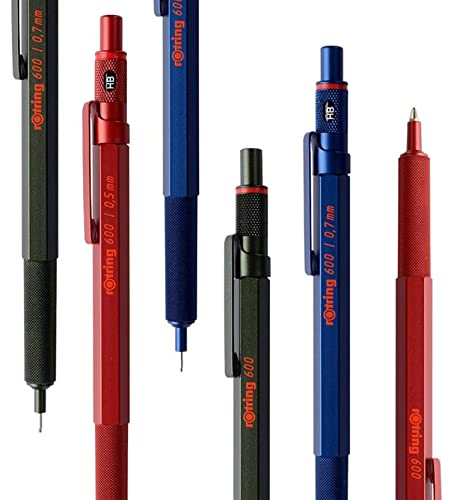 rOtring 600 Ballpoint Pen   Medium Point   Black Ink   Red Barrel   Refillable