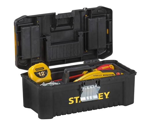 Stanley STST1-75515 Low Essential Tool Box, Black/Yellow, 12.5-Inch