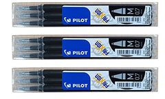 Pilot Frixion erasable pens refill, 9 refill bundle Black gel ink fine point 07 (Black)