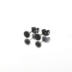 Artskin Titanium Flat Dot Stud Earrings for Women Men Girls Hypoallergenic Nickel Free Earrings 3mm Black Round Disc Earrings for Sensitive Ears (3mm, Black)