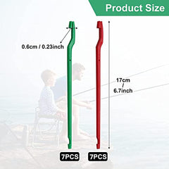 Fishing Fun 14 Pieces Fishing Disgorger, 17 cm Portable Fishing Unhooking Disgorger Plastic Fish Hook Remover Extractor Fishing Supplies, Black and Red